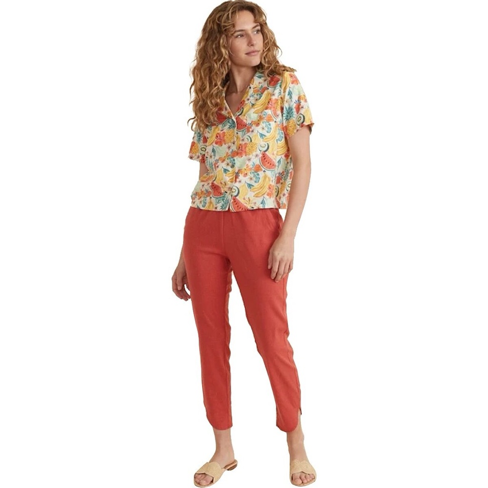 Marine Layer Allison Hemp Pant Tulip Hem Coral Boho Small